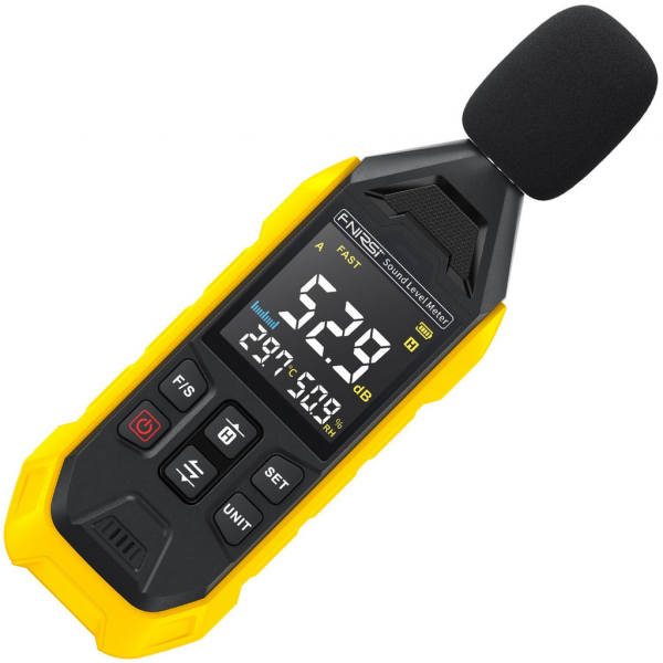 Ljudnivåmätare FNIRSI FDM01 gul 30dB - 130dB