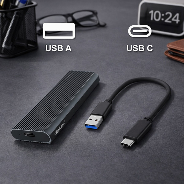 M.2 Kabinett NVMe USB A och USB C