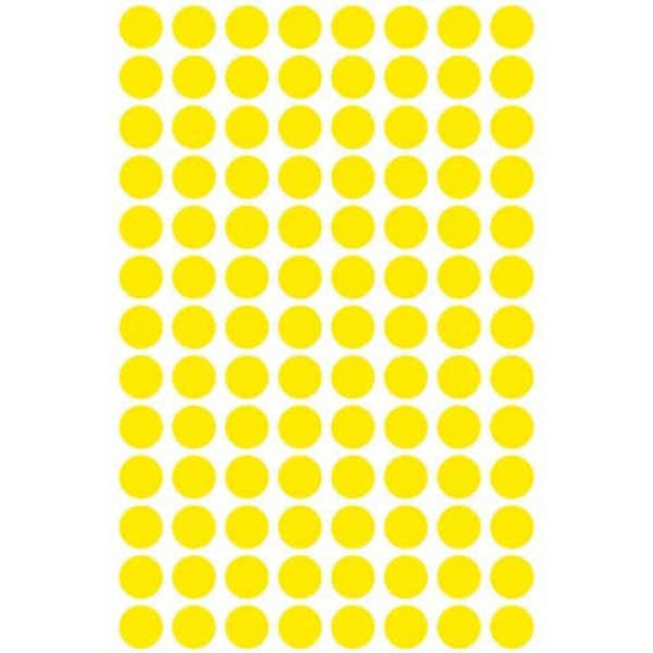 Märketiketter Runda 20mm 50-pack Gul 101718