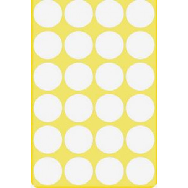 Märketiketter Runda 20mm 50-pack Vit 101717