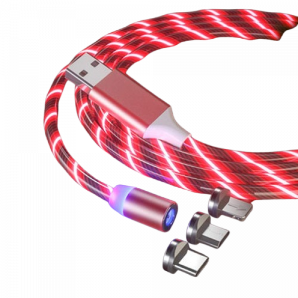 Magnetisk laddkabel lyser rött
