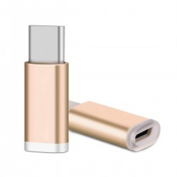 Micro USB - USB-C 3.1 Adapter Guld (hona-hane) USBC-UM02