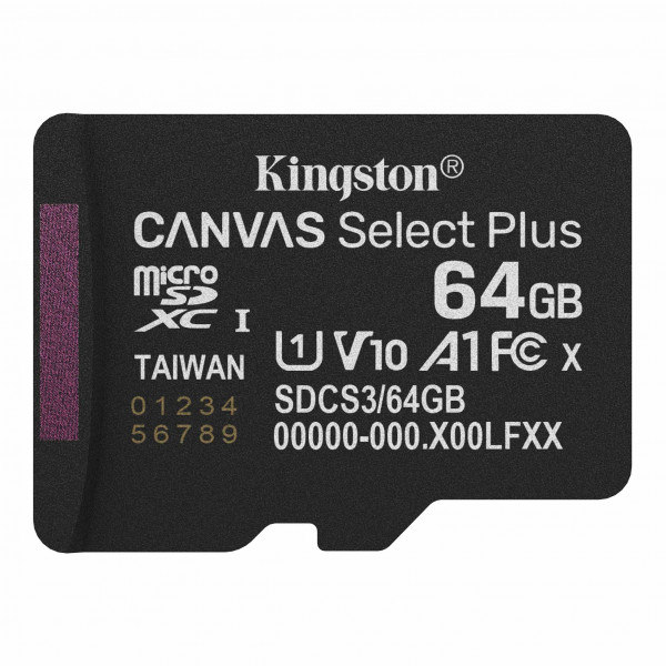 microSD - 64GB Kingston 100Mb/s Gen3 SDCS3/64GBSP