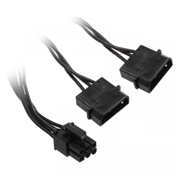 Modulär PSU strömkabel 6 pin - 2 x Molex PSU-6-2M