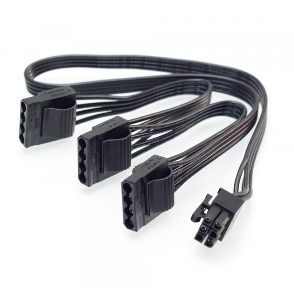 Modulär PSU strömkabel 6 pin - 3 x Molex PSU-6-3M