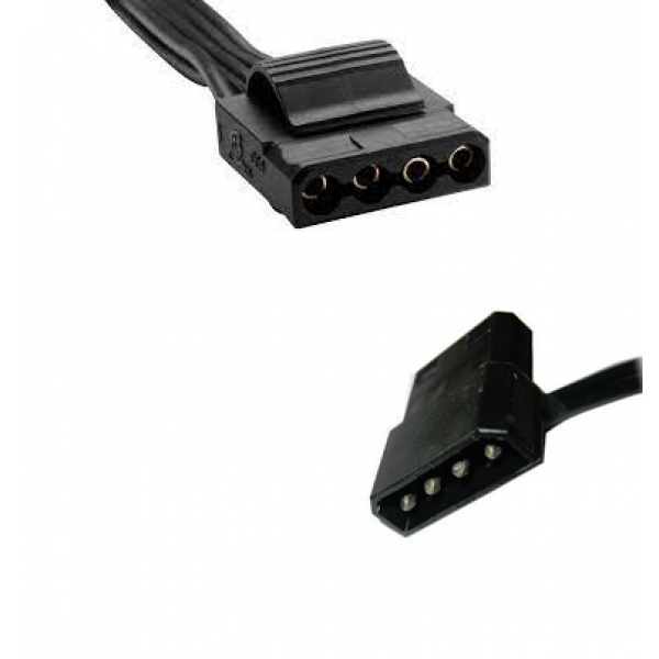 Strömkabel 4 pin Molex ho - 2 x 4 pin Molex ha Molex-1ho-2