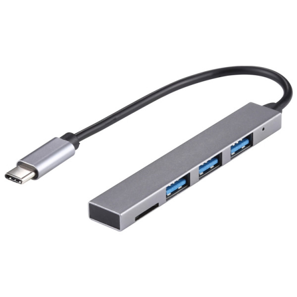 USB-C USB-A Hubb 3-port med minneskortläsare