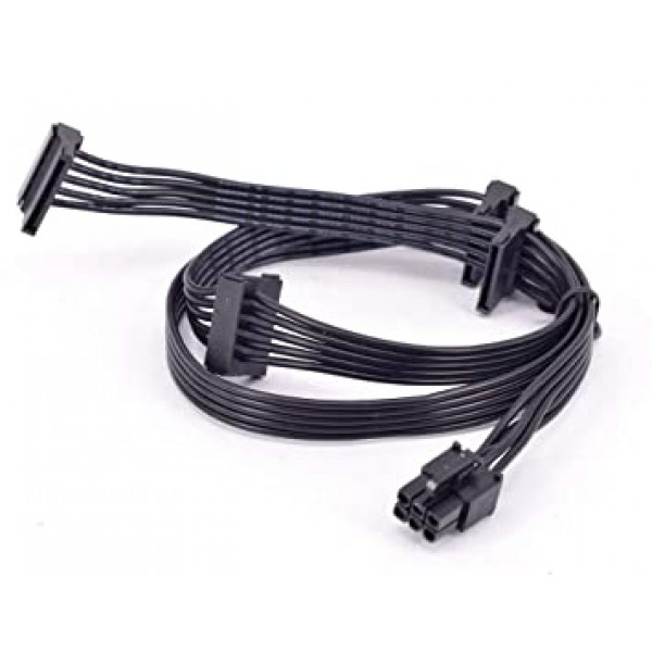 Strömkabel 6 pin hane - 4 x SATA hona PCI-Express kabel adapter
