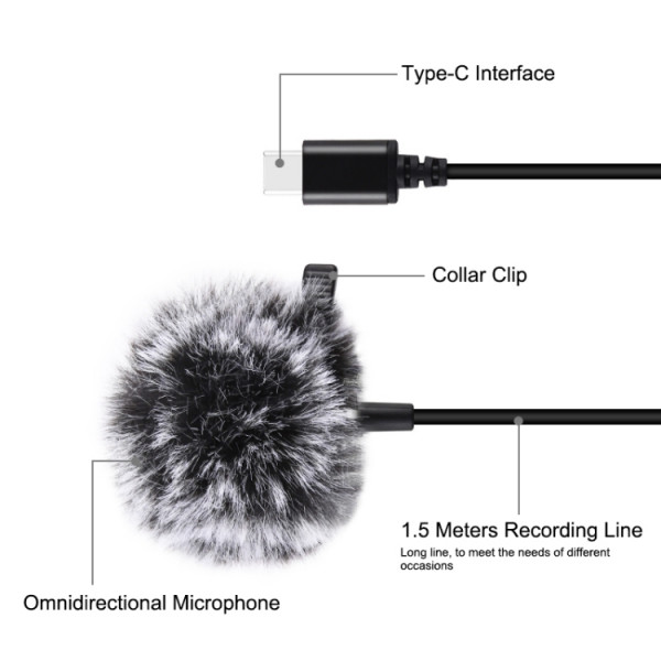 Mikrofon USB-C med brusreducering 1.5m
