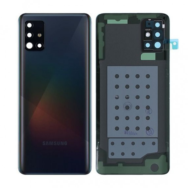 Baksida Samsung Galaxy A51 Svart med kameraglas SAMA515F382