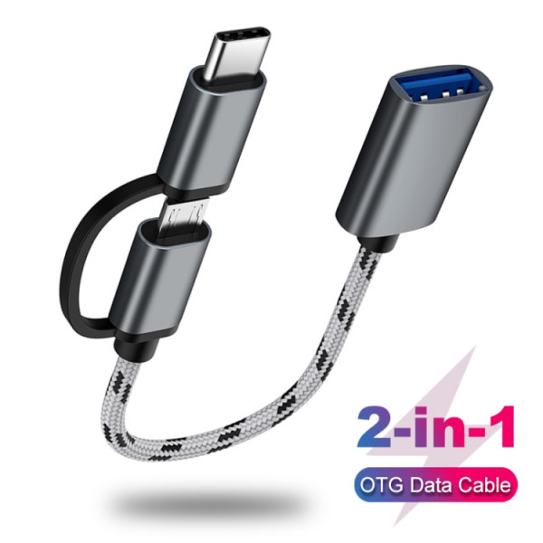 USB A till USB C och micro USB OTG adapter