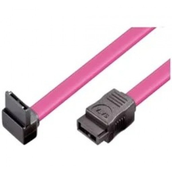 SATA kabel vinklad-rak (0.3m). SATA-03VR