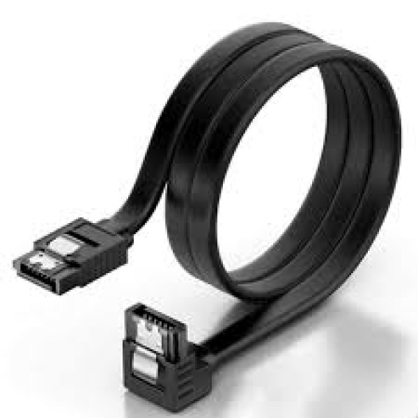 Kabel SATA vinklad-rak (0.5m) med låsklips AK-CBSA01-05BK