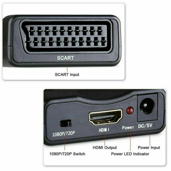 SCART - HDMI konverter adapter omvandlare 1080P AV HDMI-SCART