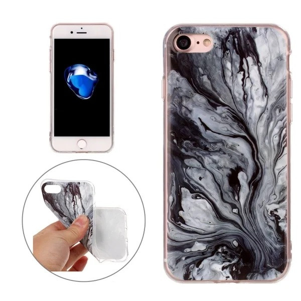 Skal iPhone 8/7/6S/6/SE2020 - TPU Marmor Bläck SK-i085
