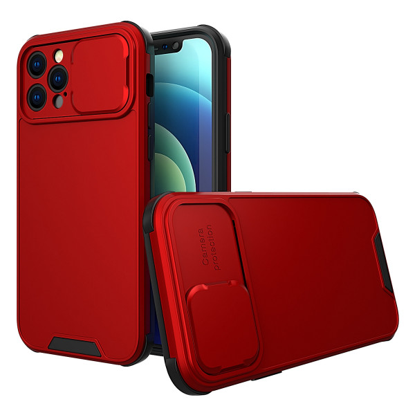 Skal iPhone 14 - Skjutbar Kameraskydd Röd 102275