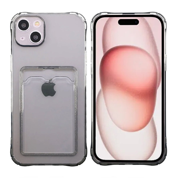 Skal iPhone 15 - Transparent med Korthållare 102733