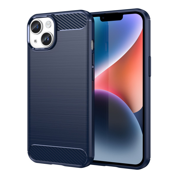 Skal iPhone 15 PLUS - Carbon Skal Blå 101876