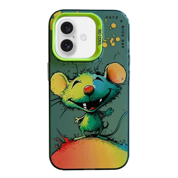 Skal iPhone 16 - Färgglad Figur Glad Mus