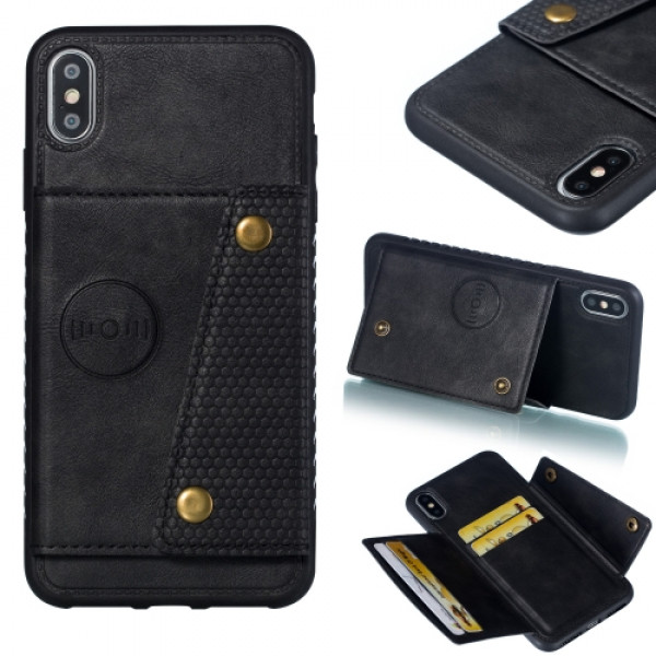 Skal iPhone XS MAX - Kortplats Magnetisk Svart SK-i056