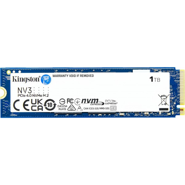 SSD - M.2 1TB Kingston NV3 NVMe PCIe 4.0 6000Mb/s SNV3S/1000G