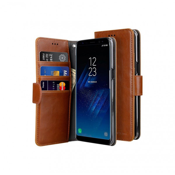 Fodral - Samsung Galaxy S8+ Plånboksfodral Brun SSGS8PLCEW1BNPUIG