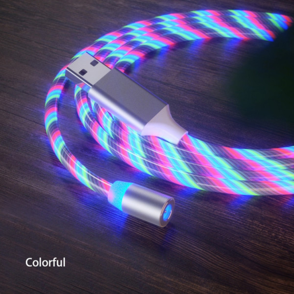 Magnetisk laddkabel 3-i-1 2m Färg LED 2020092007353