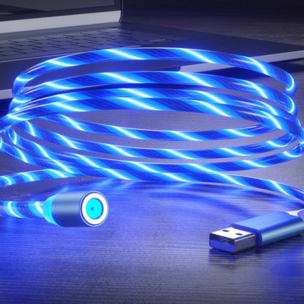 laddkabel blå led