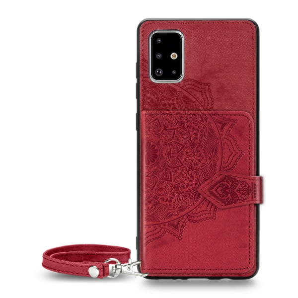 Skal - Samsung Galaxy A51 Kortplats Mandala Röd Skal-A51-30