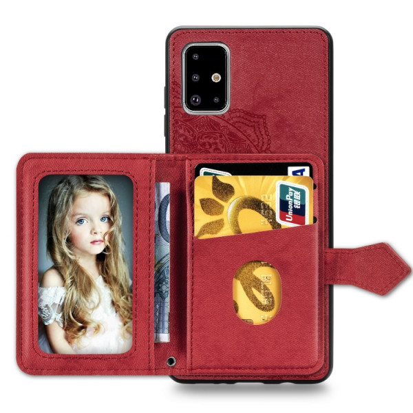 Skal - Samsung Galaxy A51 Kortplats Mandala Röd Skal-A51-30