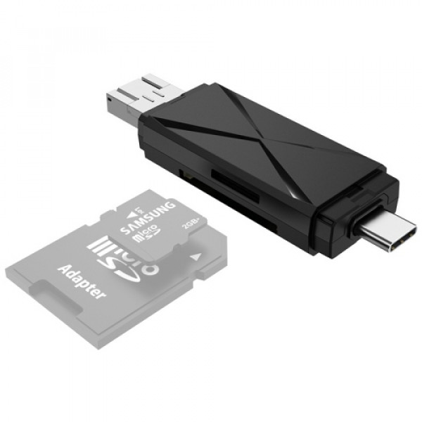 Minneskortläsare USB-A/USB-C/microUSB SD/MicroSD