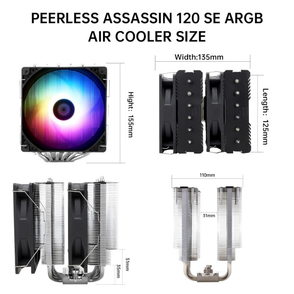 CPU-kylare - Thermalright PA 120 SE ARGB Intel/AMD 