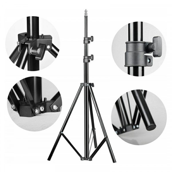 Hållare Tripod Stativ med LED Ring Lampa för mobil ARM-T01