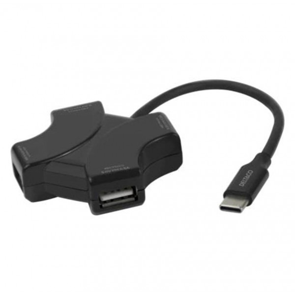 USB-C - USB-A Hubb 4-port Deltaco USBC-HUB205