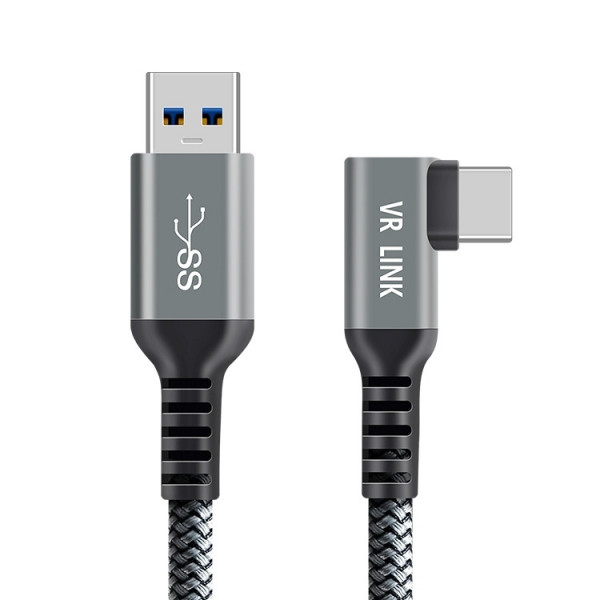 USB-C - USB-A Kabel 3m Vinklad 90 grader VR Link 590292