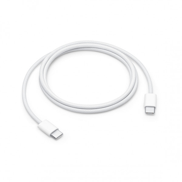 USB-C - USB-C kabel 60W 1m Slitstark flätad vit