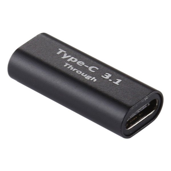 USB-C hona till USB-C hona skarv adapter för förlängning av 2 USB-C kablar, svart med aluminium legering