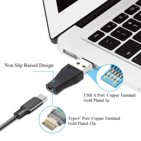 USB A hane till USB C hona adapter