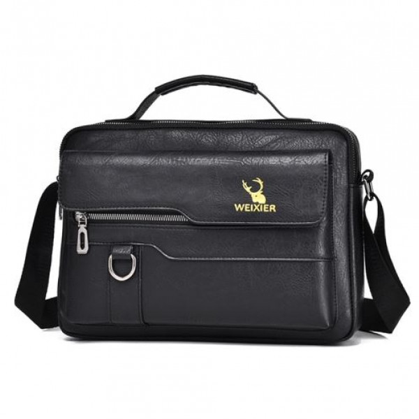 Väska Weixier Laptopväska Läder svart BAG-018