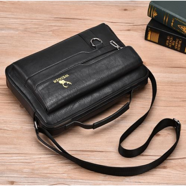 Väska Weixier Laptopväska Läder svart BAG-018