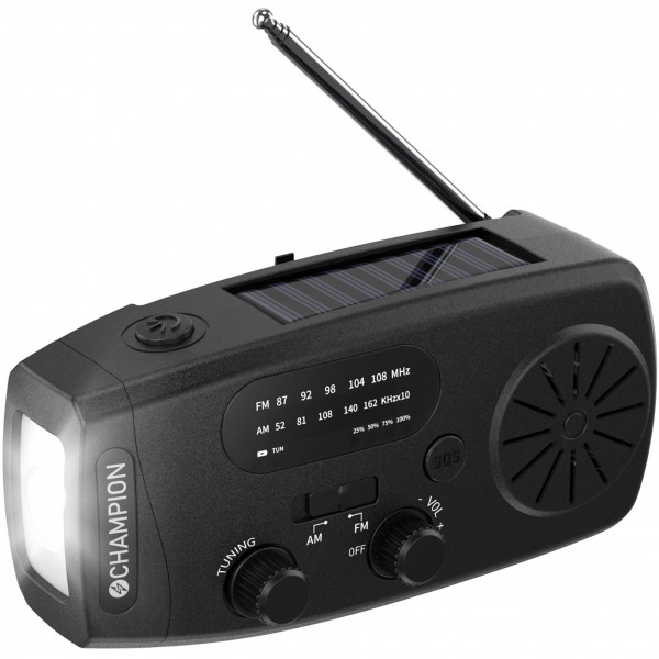Vevradio med ficklampa 