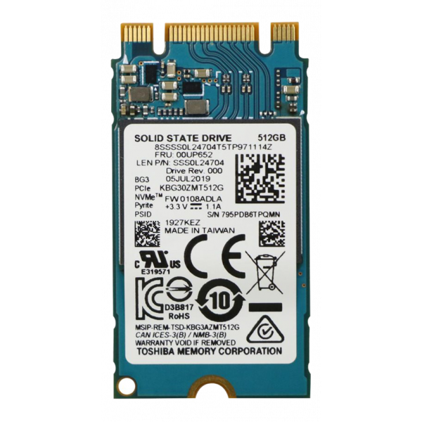 ThinkPad 512GB M.2 2242 PCIe NVMe 3x2 00UP652