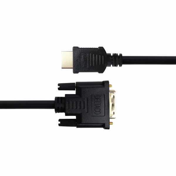 HDMI till DVI kabel, 1080p, DVI-D Single Link, 3m, svart