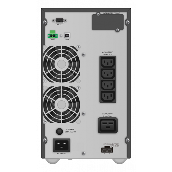PowerWalker VFI 3000 TGB, 4x IEC uttag, 3000VA, 0,90 OPF, svart 10122100