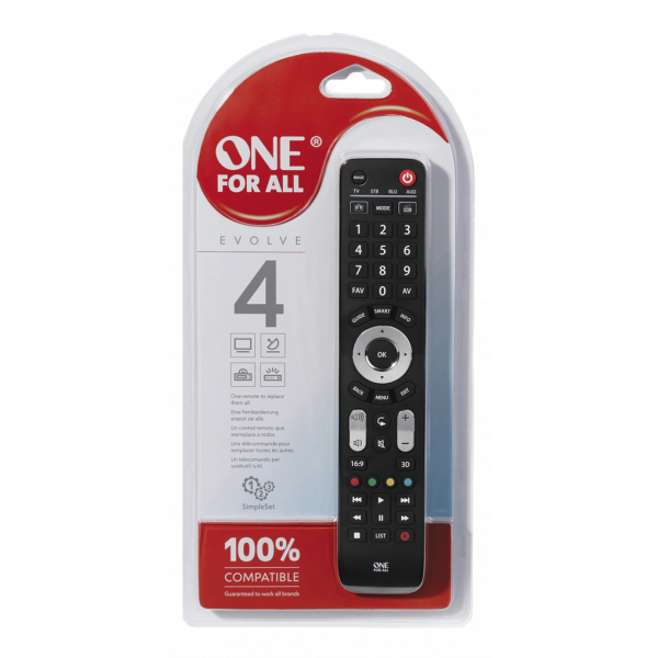 One For All URC 7145 Universal Remote Control - Evolve 4 11-7145-000-0001