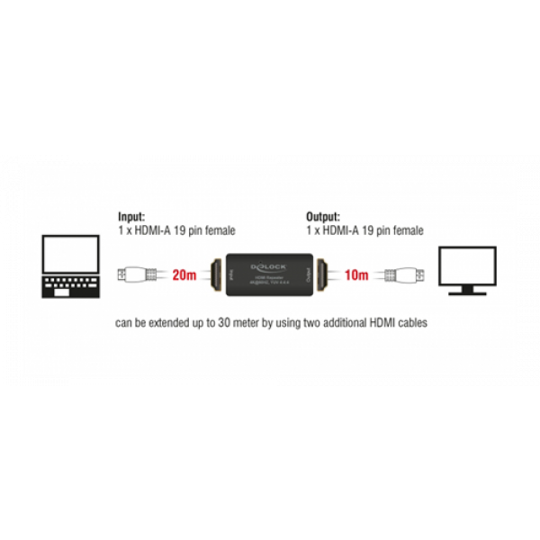 Delock Repeater HDMI 4K 60 Hz UHD 30 m 11462