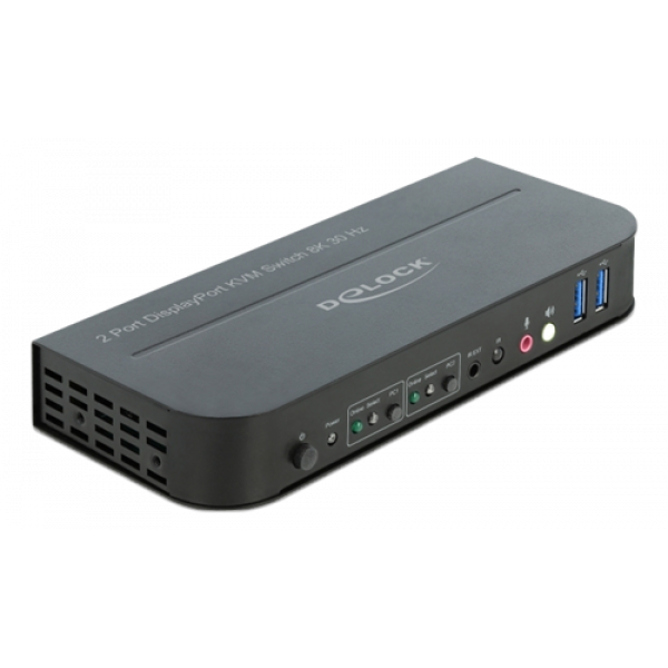 Delock DisplayPort 1.4 KVM Switch 8K 30 Hz with USB 3.0 and Audio 11482