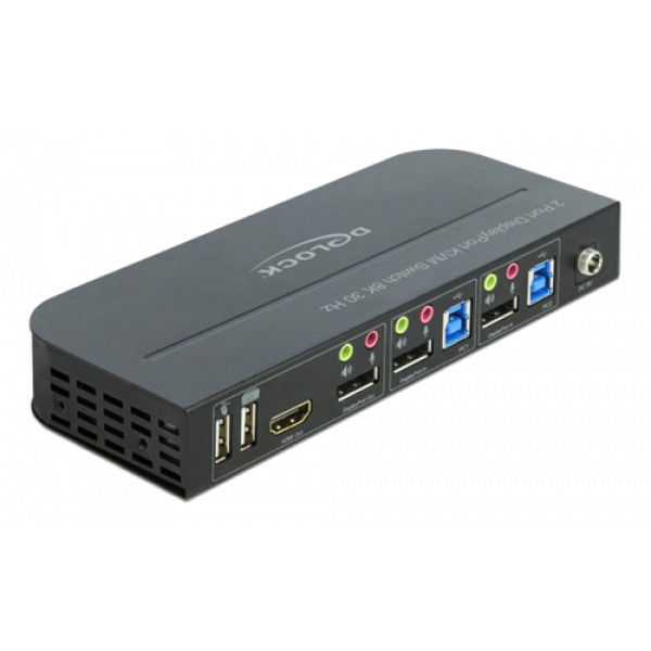 Delock DisplayPort 1.4 KVM Switch 8K 30 Hz with USB 3.0 and Audio 11482