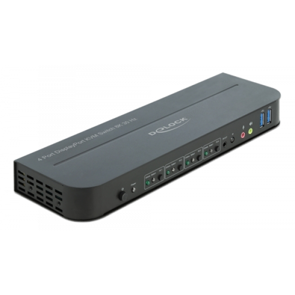 Delock DisplayPort 1.4 KVM Switch 8K 30 Hz with USB 3.0 and Audio 11484