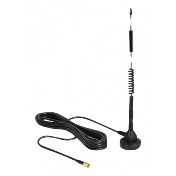 Delock LTE Antenna SMA plug 5 dBi 33.7 cm fixed omnidirectional magnet 12427